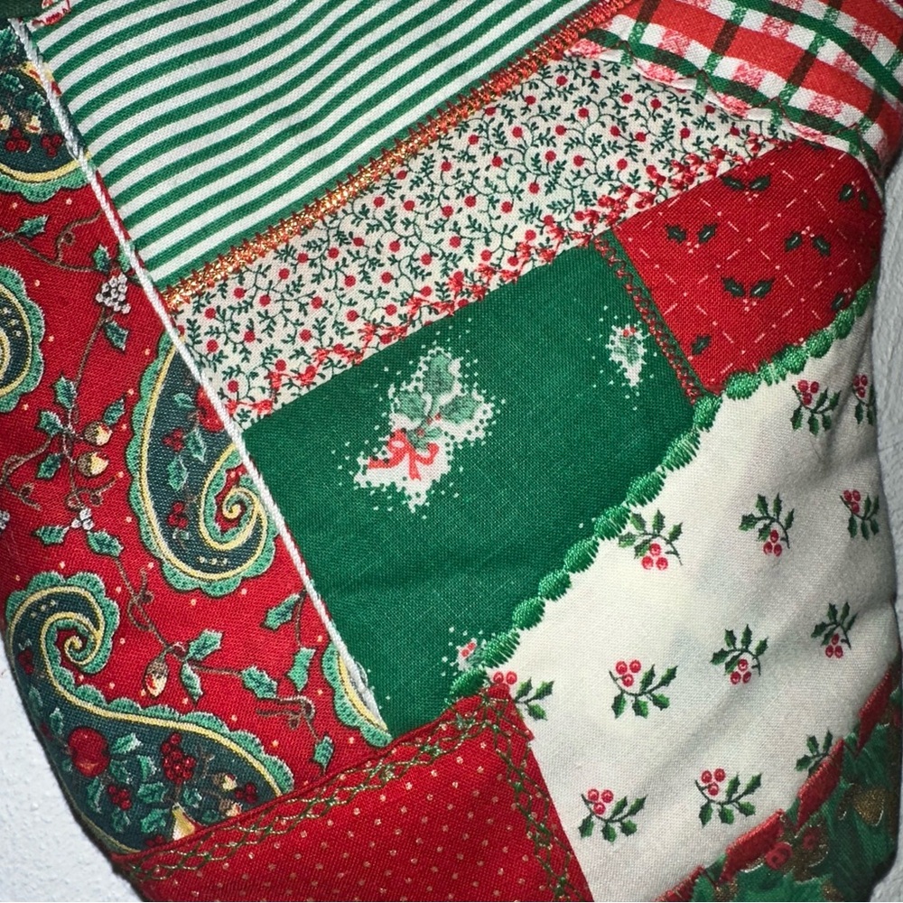 Vtg Quilted “Dad” Christmas Stocking - Picture 6 of 7